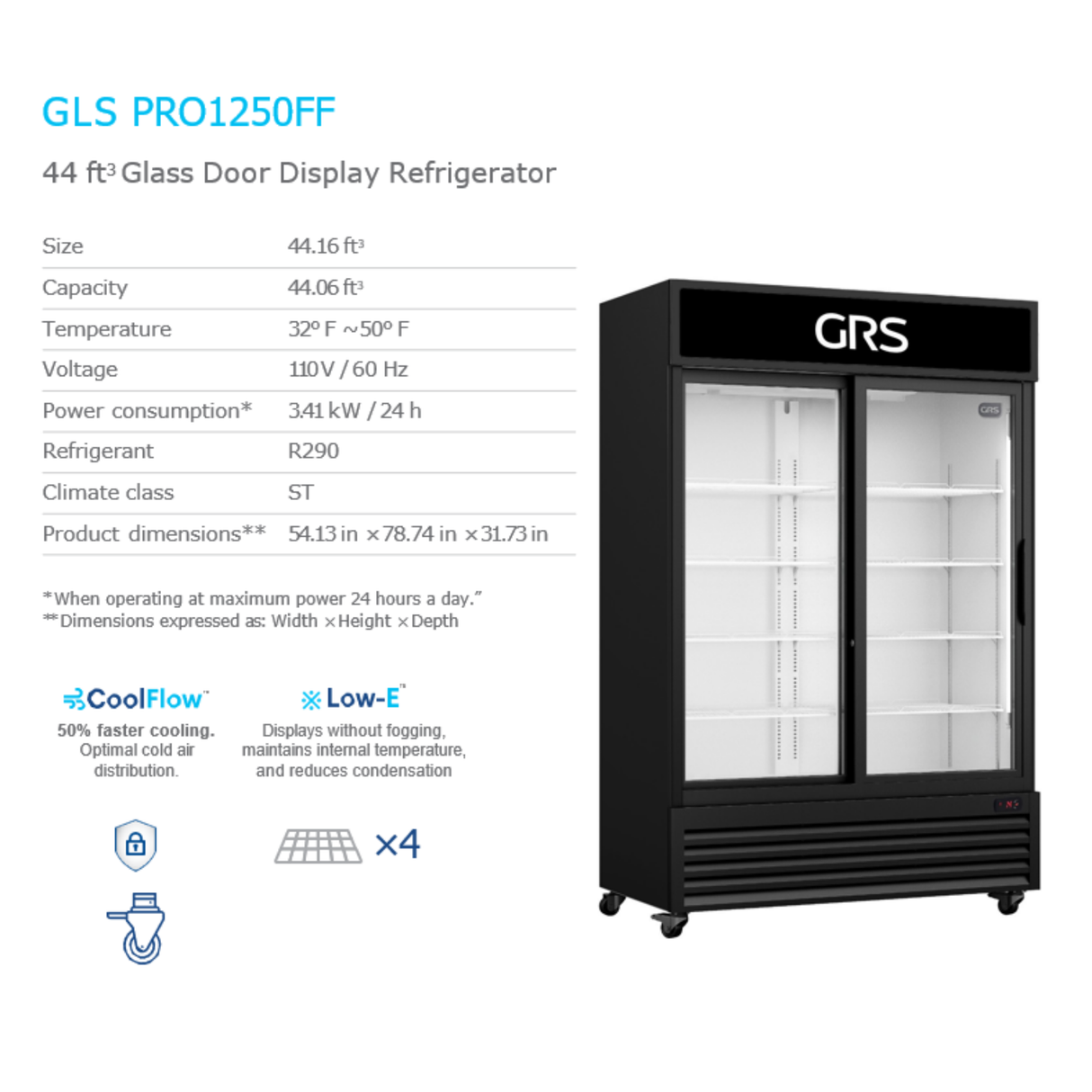 Refrigerator Display 44.16 CU Double Door