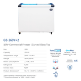 Glass Door Chest Freezer 6.92 CU