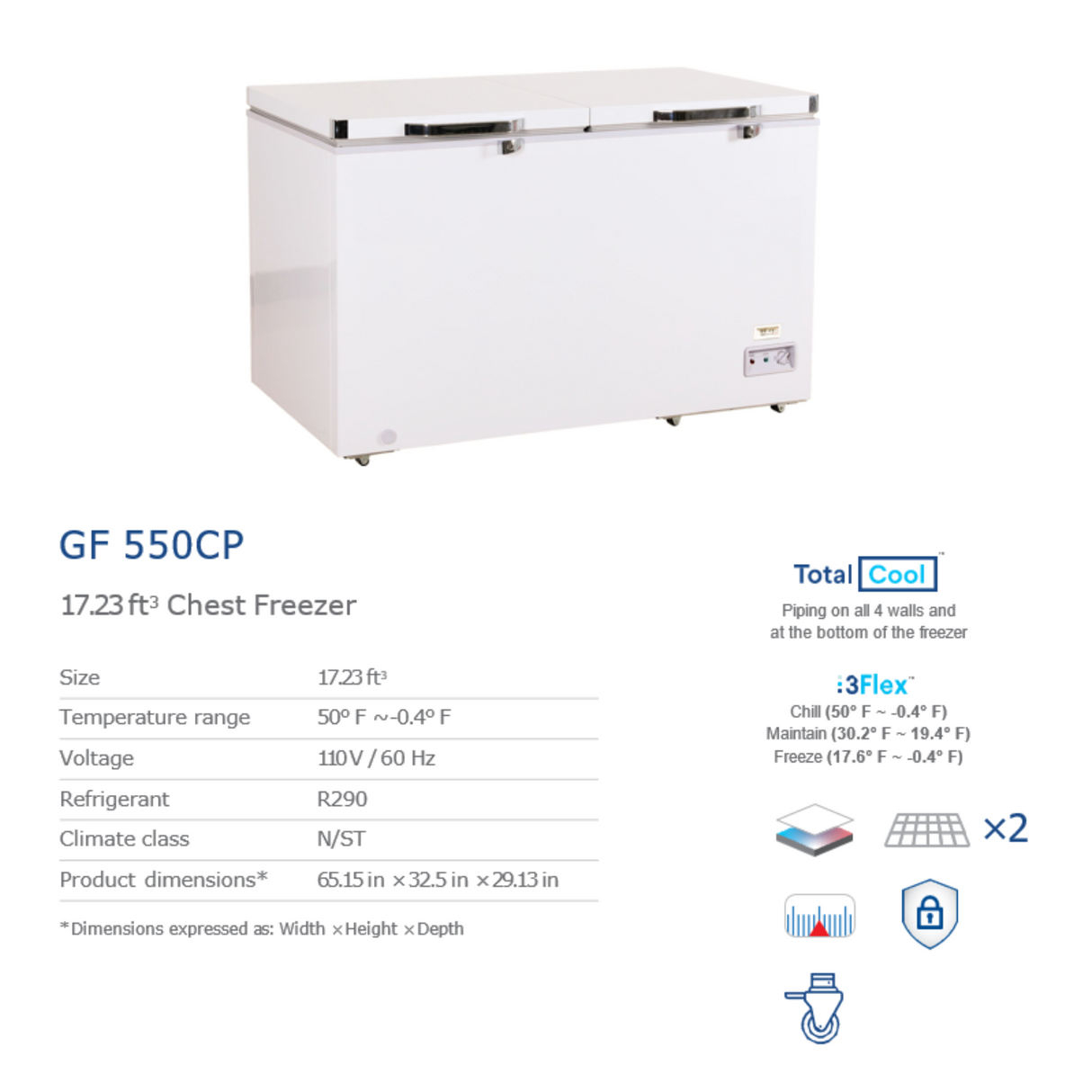 Chest Freezer 17.23 CU